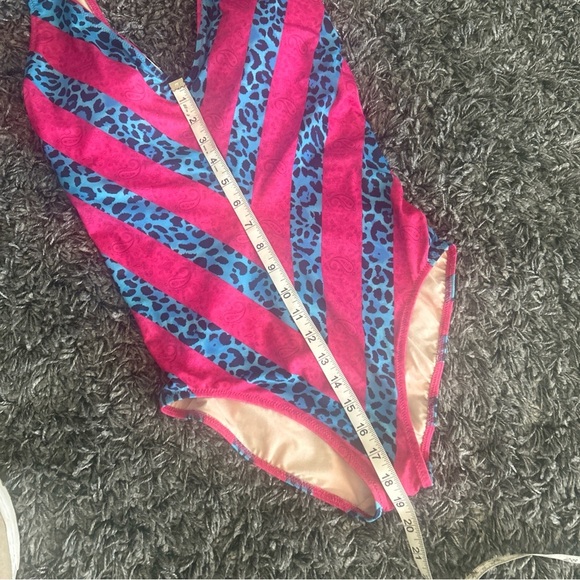 Hot pink paisleys and blue cheetah print one piece Gottex Swimsuit size 10 - Picture 4 of 12